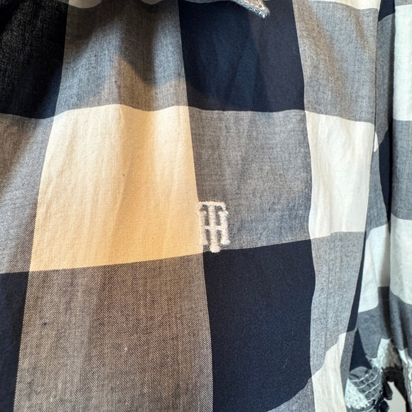 Tommy Hilfiger Gingham Shirt Dress Women's XL Puff Sleeves Preppy Academia Work - Picture 7 of 12